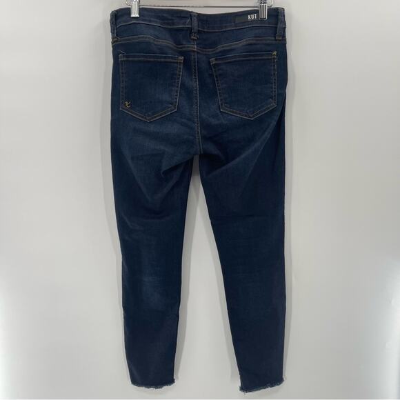Kut From The Kloth Connie Ankle Skinny Jeans Raw Hem Size 4 Preppy Casual Boho - Picture 12 of 16